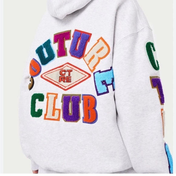 The Couture Club Multi-Badge Chenille Cotton-Blend Hoodie - Picture 12 of 12